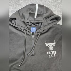 NBA Ultra Game Chicago Bulls Quarter Zip Hoodie Black Large #179